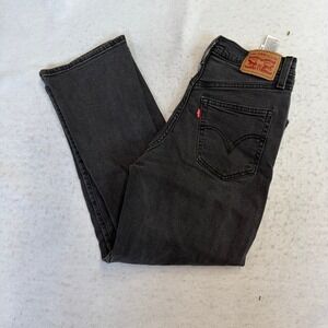 Levi's Ribcage Straight Ankle Jeans Womens 28 Gray High Rise Denim